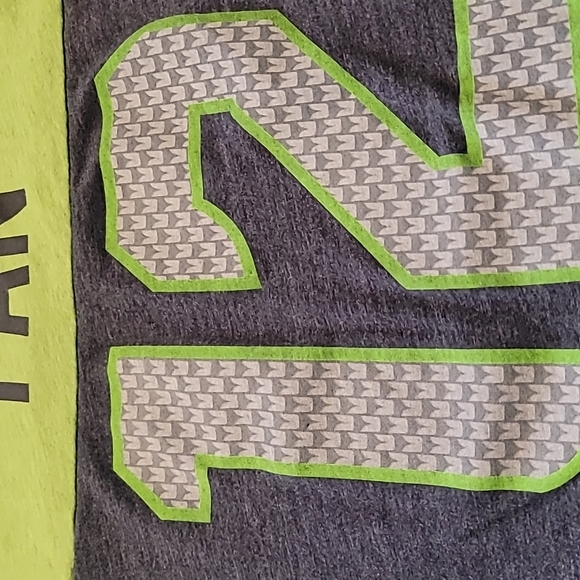 SEAHAWKS 12 Ladies Size XL NIKE Grey/Green V-Neck Tee - Picture 4 of 5